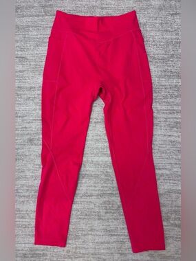 SHEFIT High-Waisted Leggings Pink Quatrefoil Print Side Pocket Size 2 Luxe